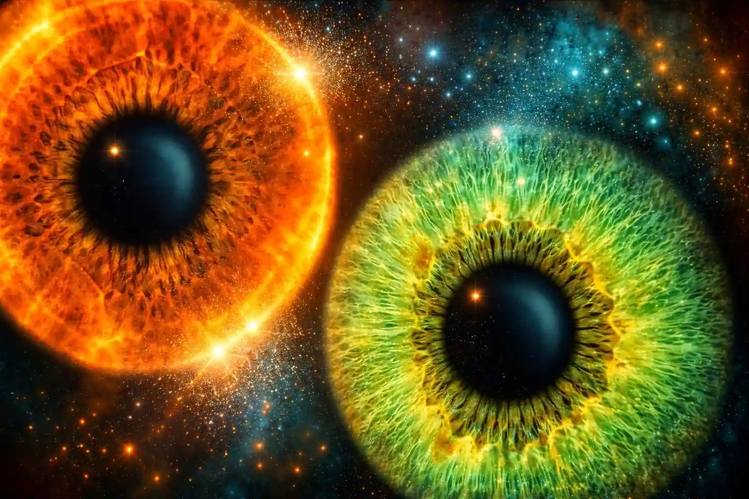 Nahaufnahme verschiedener Augenfarben