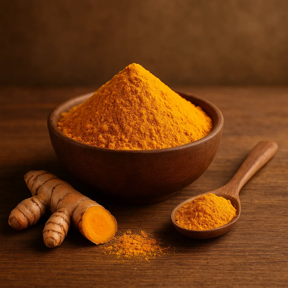 Kurkuma Wurzel und Pulver